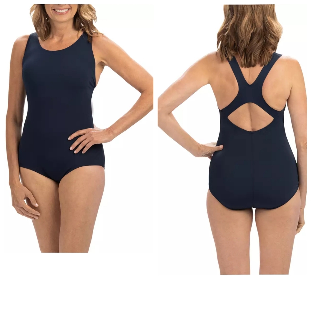 NWT Dolfin Blue Aquashape Conservative One-Piece Swimsuit Size 18